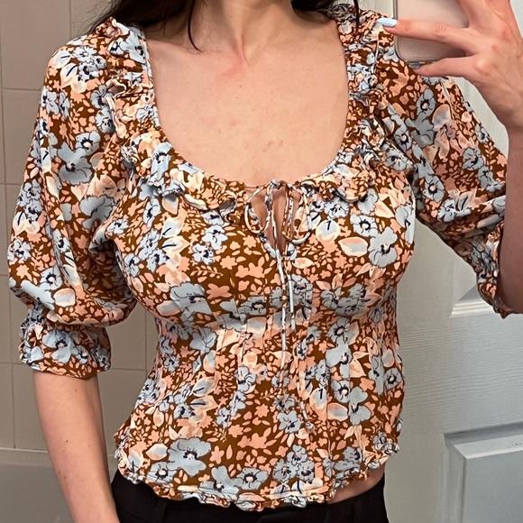 COPY - Free People floral peasant blouse - Picture 3 of 6